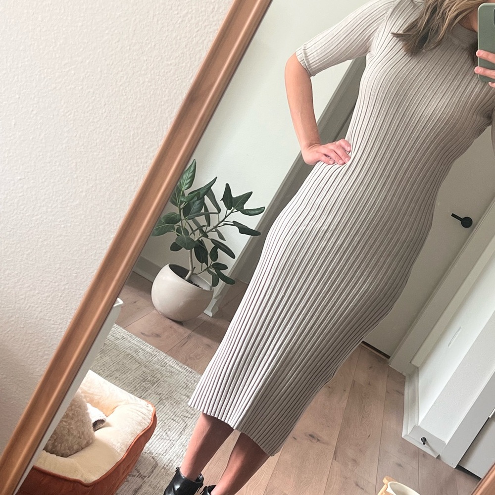 Modern Citizen Ribbed-Knit Jersey Dress